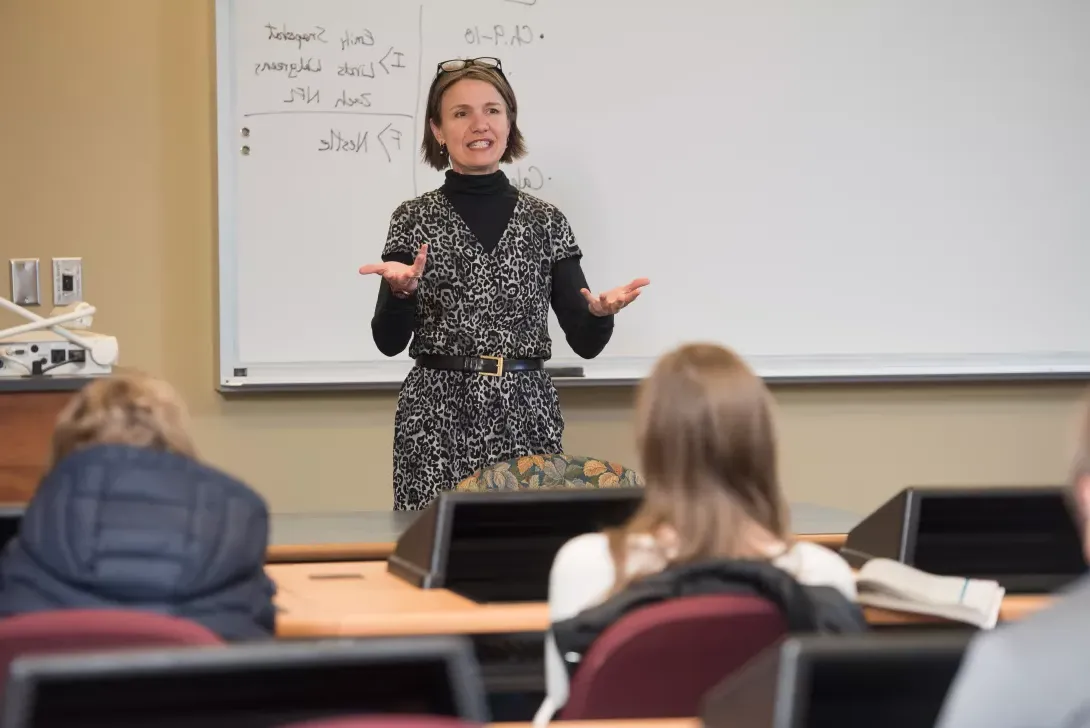 Business Management instructor teaching class